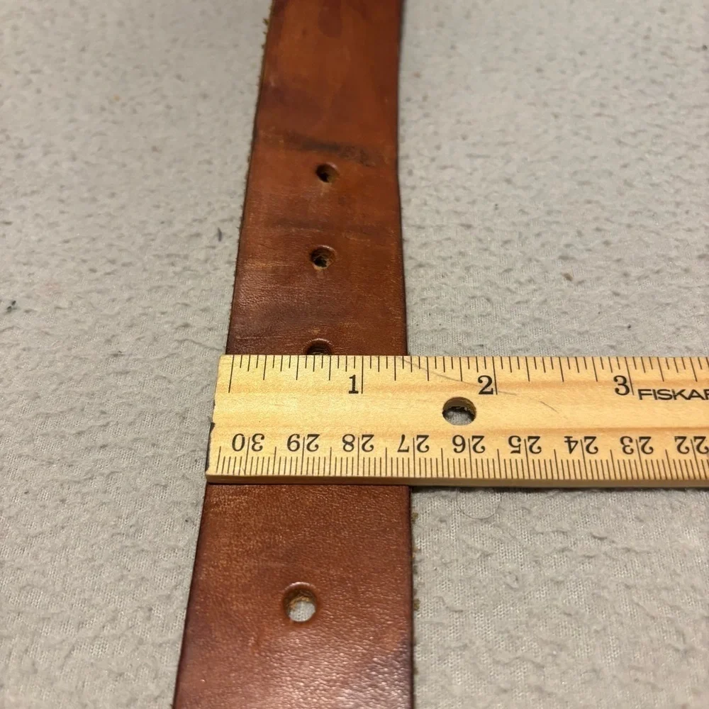 3D Brown Genuine Leather Men’s Belt Size 34 made in USA style 4074